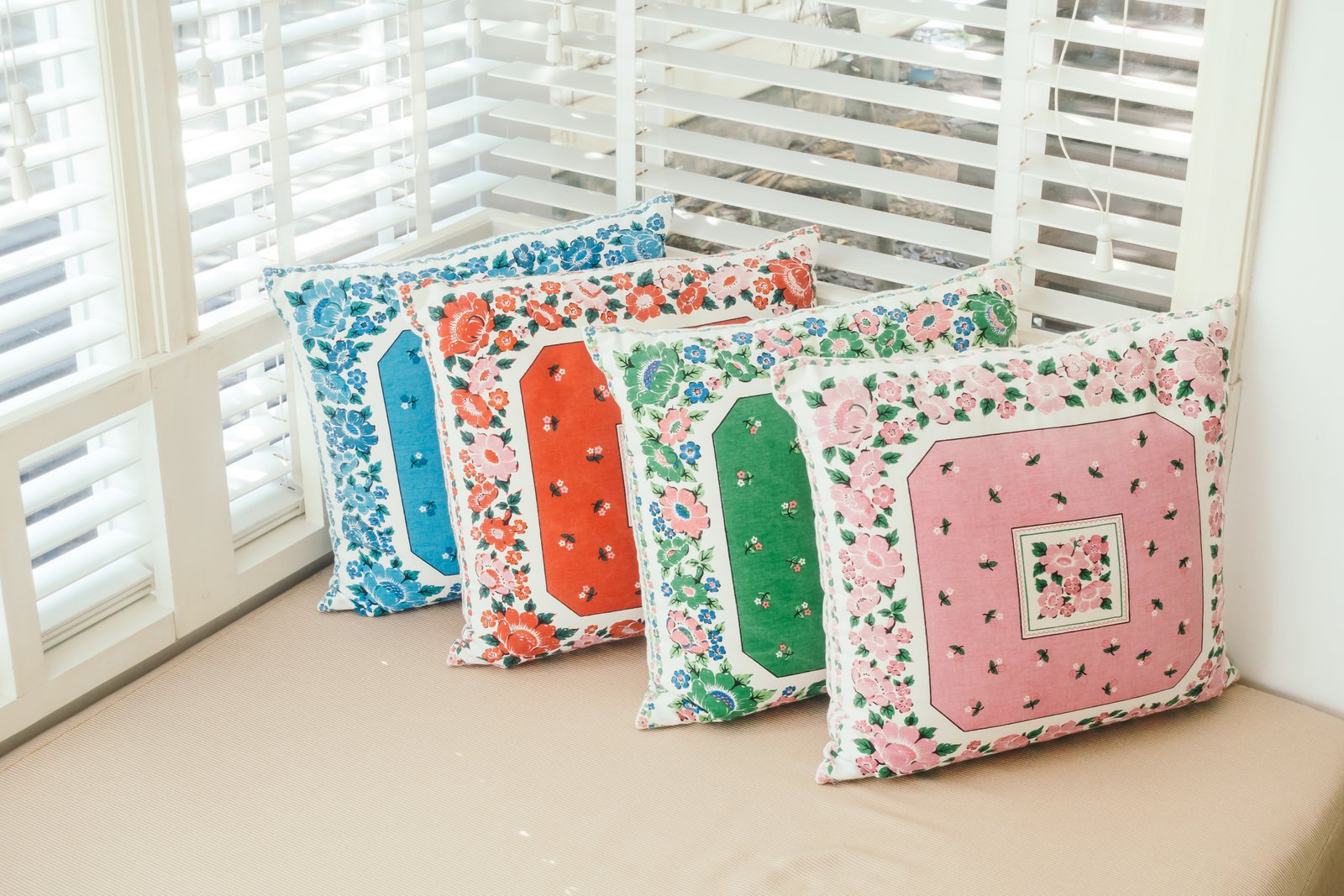 Hand-embroidered cushion covers